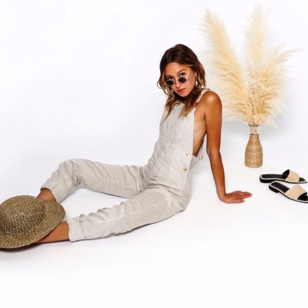 WeWoreWhat Basic Natural Linen Overalls [NWT]